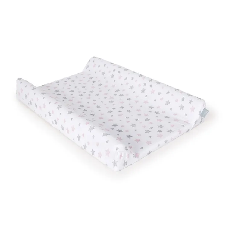 Ceba Baby, Pink Stars, pokrowiec na przewijak, dark grey, 50-70/80 cm, 2 szt.