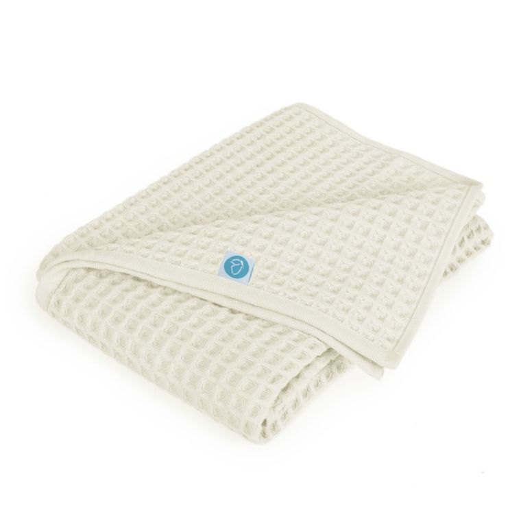 Ceba Baby, Waffle Line, kocyk dziecięcy, Creamy, 90-90 cm
