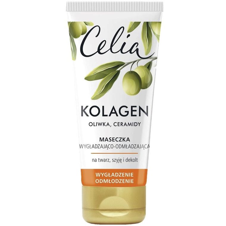 Celia, Kolagen, maseczka wygładzająco-odmładzająca z oliwą z oliwek i ceramidami, 60 ml