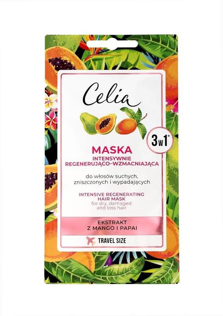 Celia, maska do włosów intensywnie regenerująco, wzmacniająca, 3w1, saszetka, 10 ml