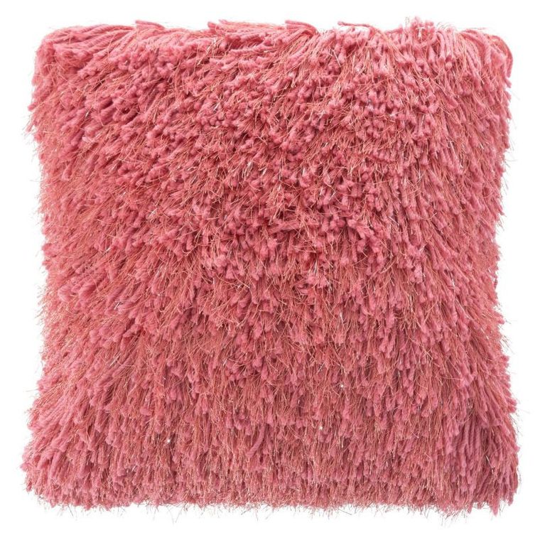 Celia, poszewka shaggy, z długim włosem i srebrnymi nićmi, 40-40 cm