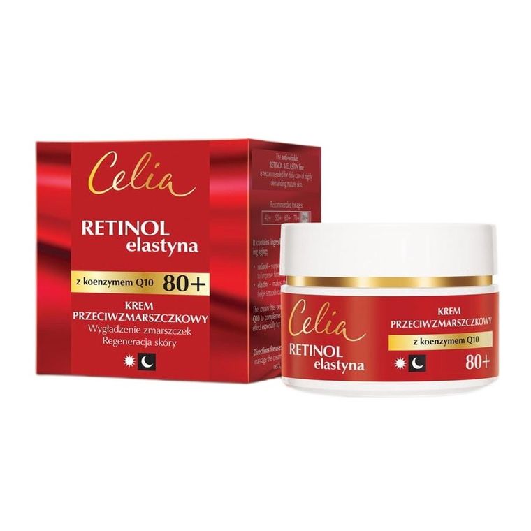 Celia, Retinol Elastyna, krem przeciwzmarszczkowy 80+ na dzień i na noc, 50 ml