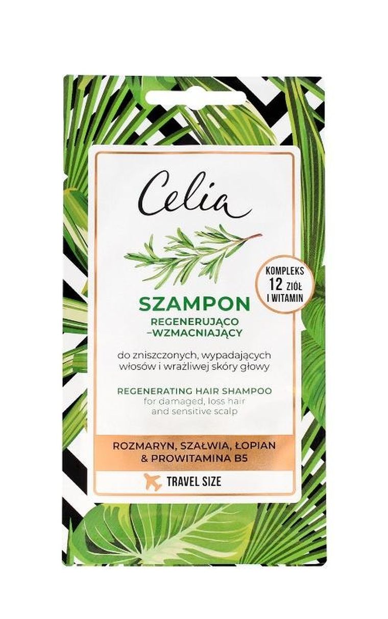 Celia, szampon do włosów regenerująco, wzmacniający, saszetka, 10 ml