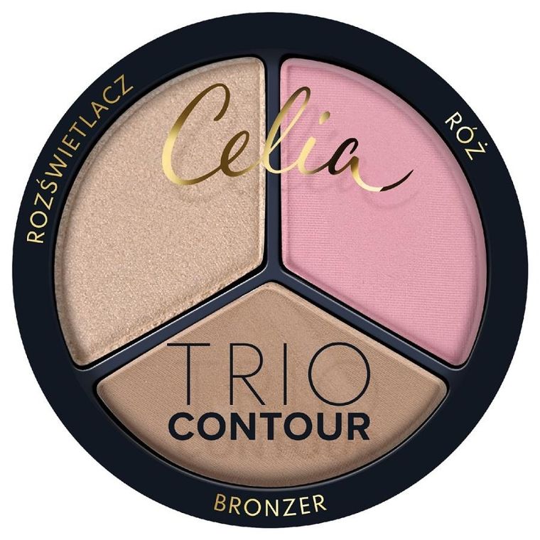 Celia, Trio Contour, zestaw do konturowania twarzy w pudrze, nr 01