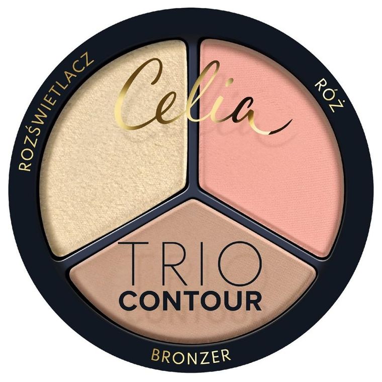Celia, Trio Contour, zestaw do konturowania twarzy w pudrze, nr 02