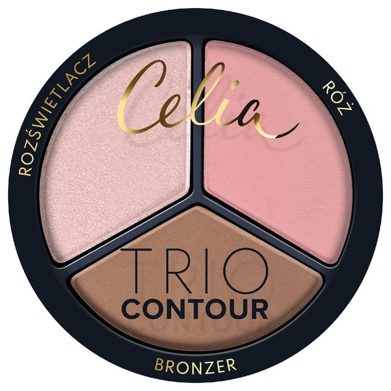 Celia, Trio Contour, zestaw do konturowania twarzy w pudrze, nr 03
