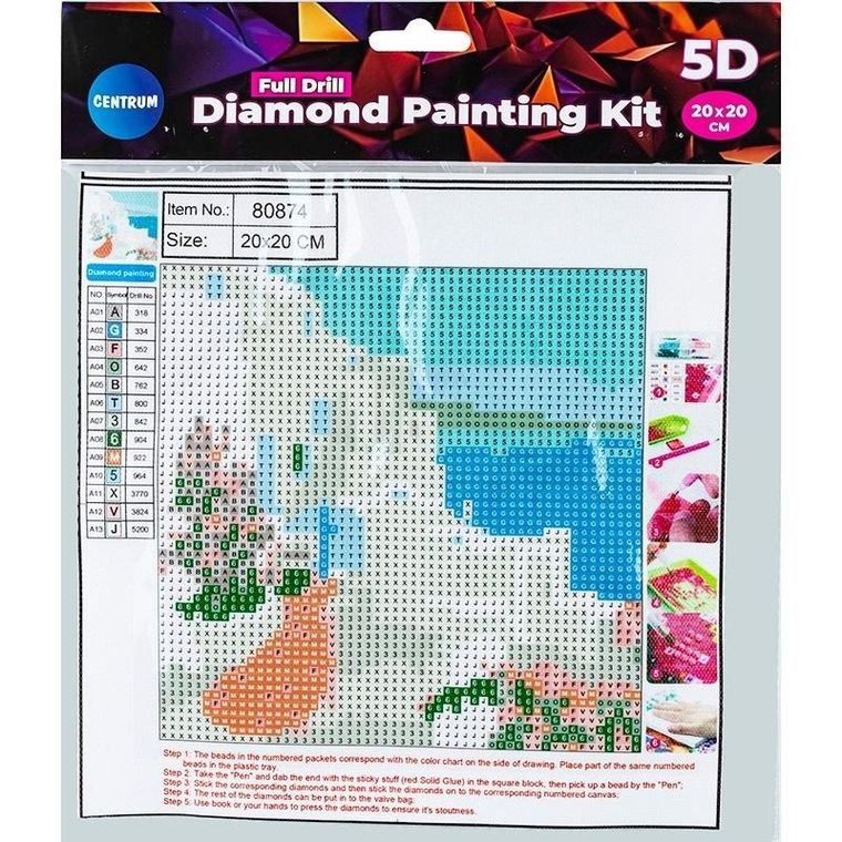 Centrum, diamentowa mozaika pełna, Cat&Lake, 20-20 cm