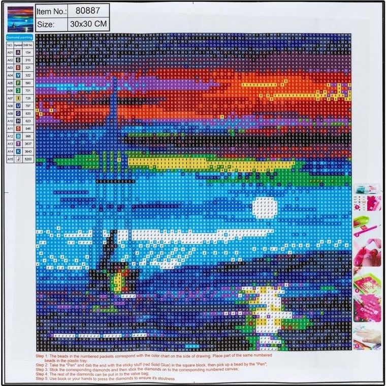 Centrum, diamentowa mozaika pełna, Sea, 30-30 cm