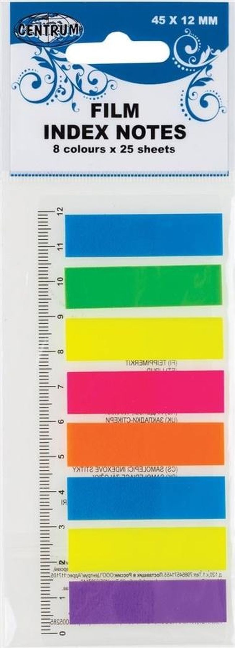 Centrum, zakładki indeksujące, 45-12 mm, 25 kartek