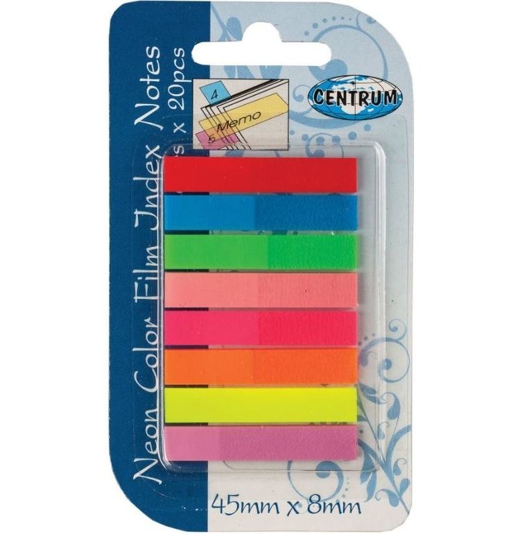 Centrum, zakładki indeksujące, 45-8 mm, 20 kartek