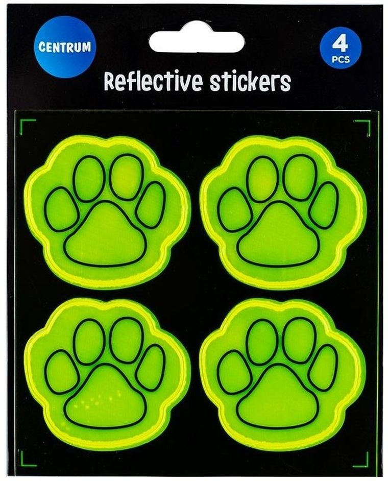 Centrum, zestaw naklejek odblaskowych, łapka