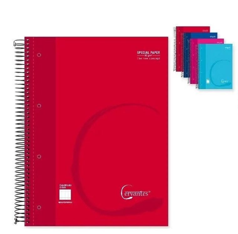 Cervantes, notatnik kołowy, A4, 120 kartek, kratka, 1 szt.