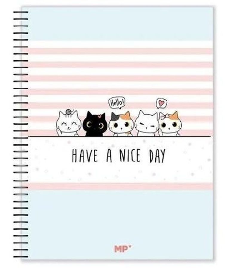 Cervantes, notatnik kołowy A4+, 120 kartek, kratka, kotki, 1 szt.