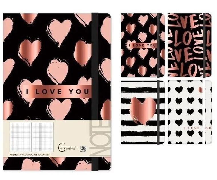 Cervantes, notatnik na gumkę, A5, 96 kartek, kratka, 1 szt.