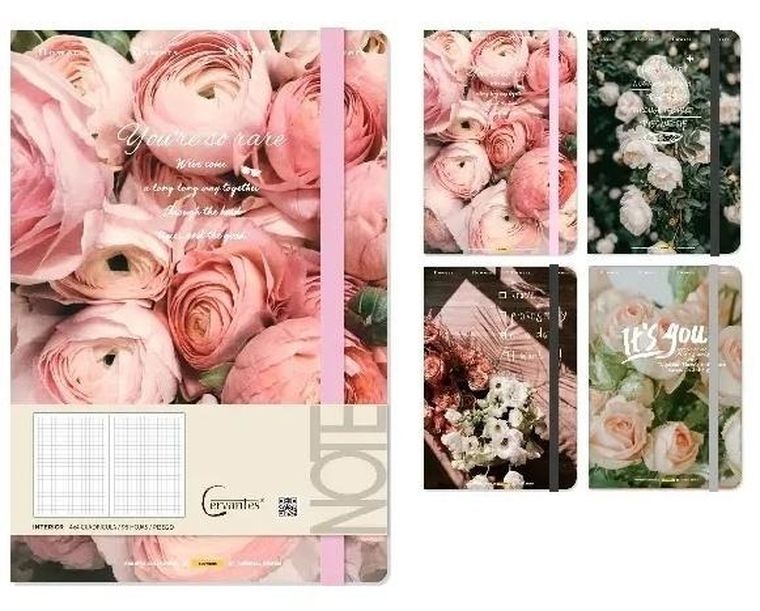 Cervantes, notatnik na gumkę, A5, 96 kartek, kratka, 1 szt.