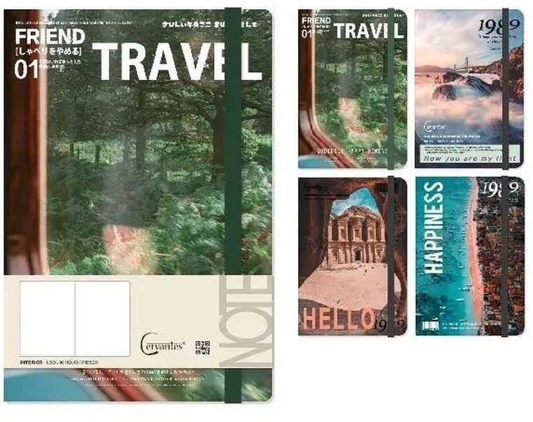 Cervantes, notatnik na gumkę, A5, 96 kartek, kratka, 1 szt.