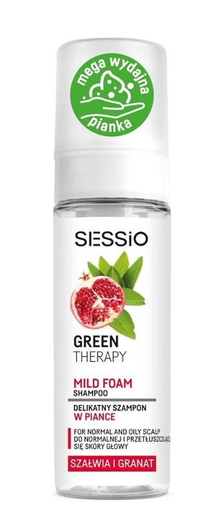 Chantal, Sessio, Green Therapy, delikatny szampon w piance, szalwia i granat, 175g