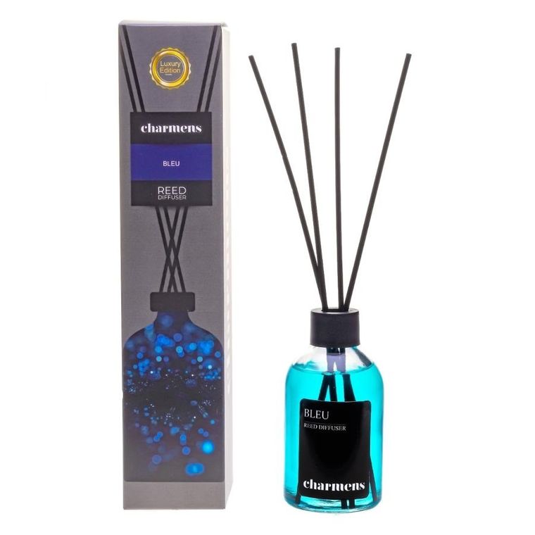 Charmens, Luxury Edition Reed Diffuser, patyczki zapachowe, Bleu, 110 ml
