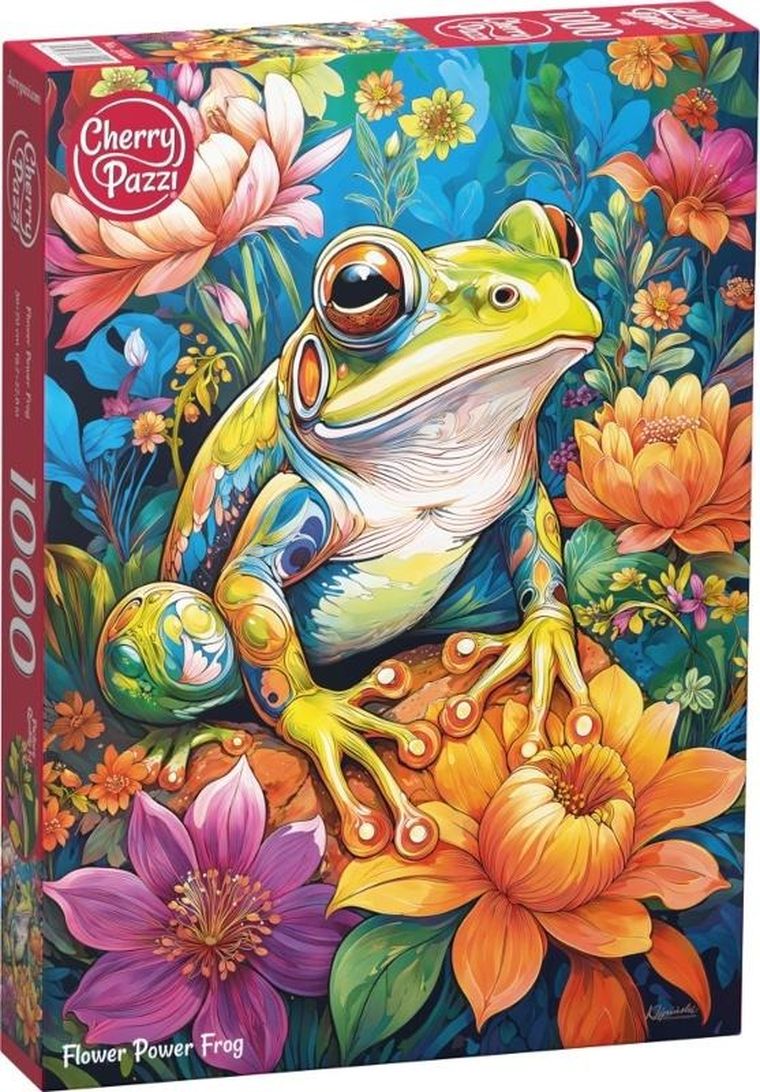 Cherrypazzi, Flower Power Frog, puzzle, 1000 elementów