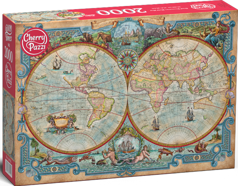 Cherrypazzi, Great Discoveries World Map, puzzle, 2000 elementów