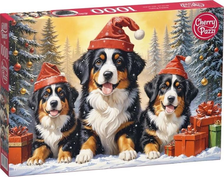 CherryPazzi, Holiday Puppies, puzzle, 1000 elementów