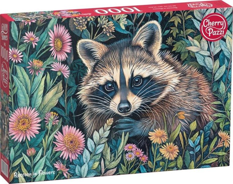 Cherrypazzi, Raccoon in Flowers, puzzle, 1000 elementów