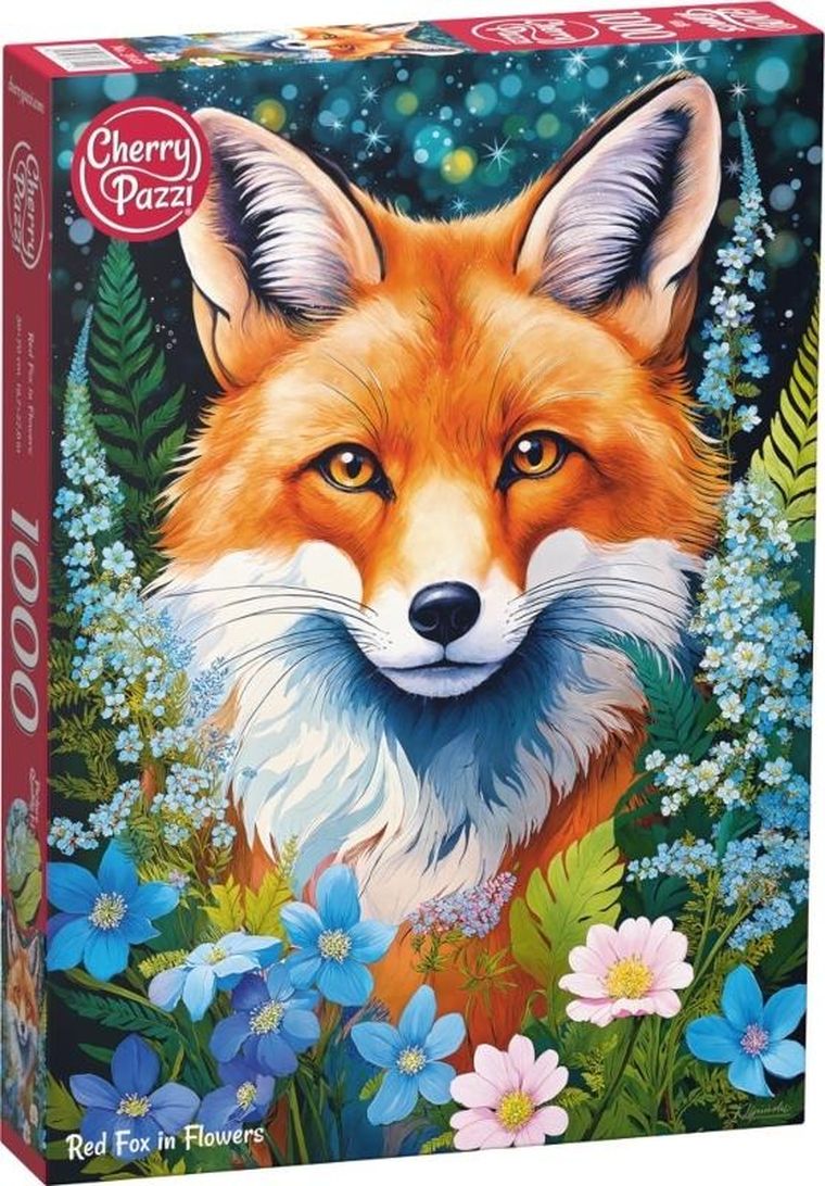 Cherrypazzi, Red Fox in Flowers, puzzle, 1000 elementów