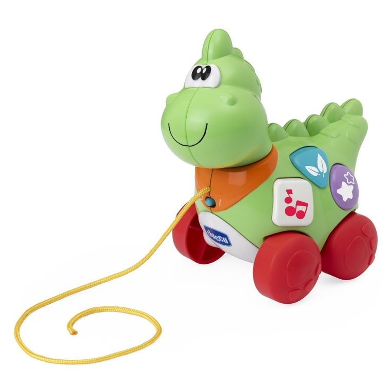 Chicco, Baby Sense & Focus, Dino, interaktywna zabawka do ciągnięcia