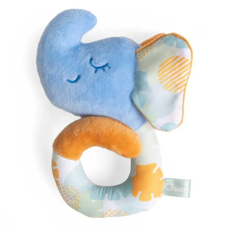 Chicco, Baby Sense & Focus, podróżna grzechotka, słonik