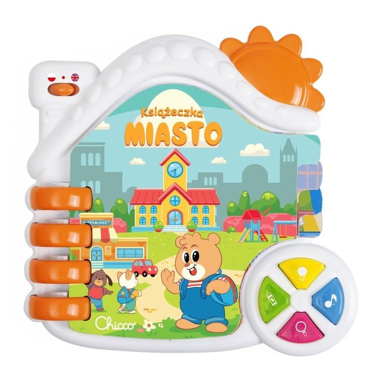 Chicco, Bilingual ABC, Miasto, książeczka dwujęzyczna polsko-angielska, interaktywna