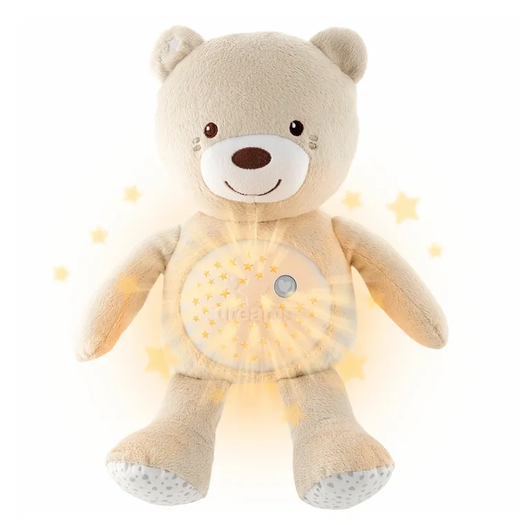 Chicco, First Dreams, Miś z Projektorem, maskotka, uspokajacz z dźwiękami, muzyka klasyczna, beżowy