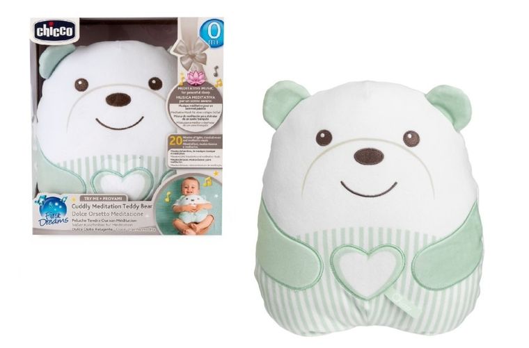 Chicco, First Dreams, Misiek Brzuszek, maskotka ze światłem i melodiami, miętowy