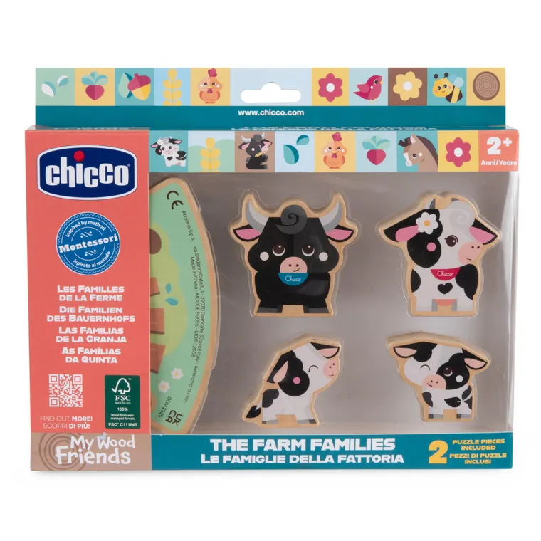 Chicco, My Wood Friends, Rodzina z Farmy - Krówki