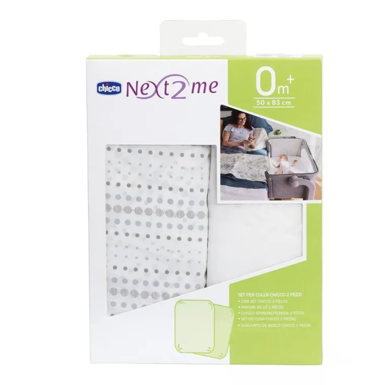 Chicco, Next2Me, Air, prześcieradło do łóżeczka, 50-83 cm, 2 szt.