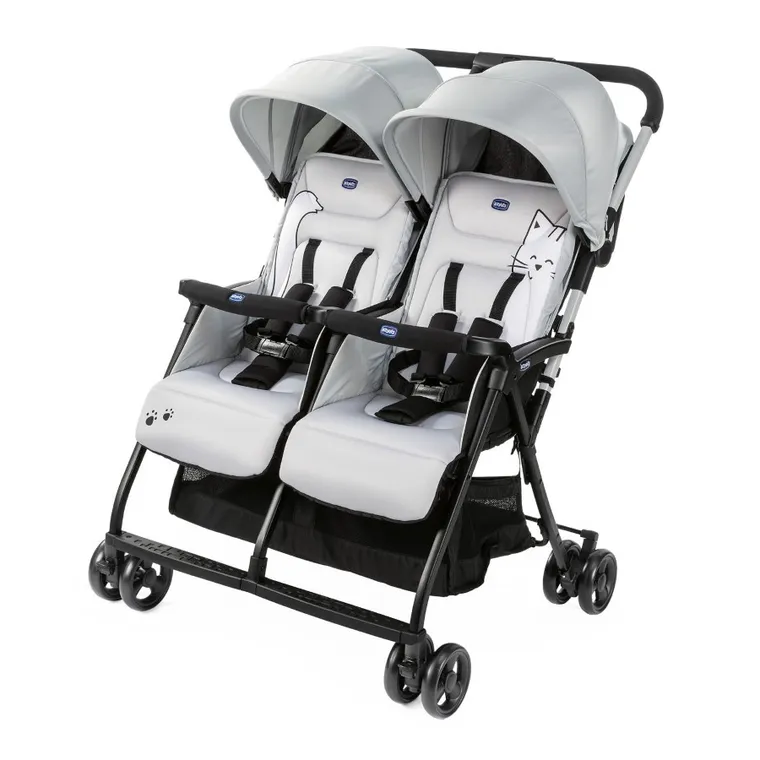 Chicco, Ohlalà Twin, wózek bliźniaczy, Silver Cat