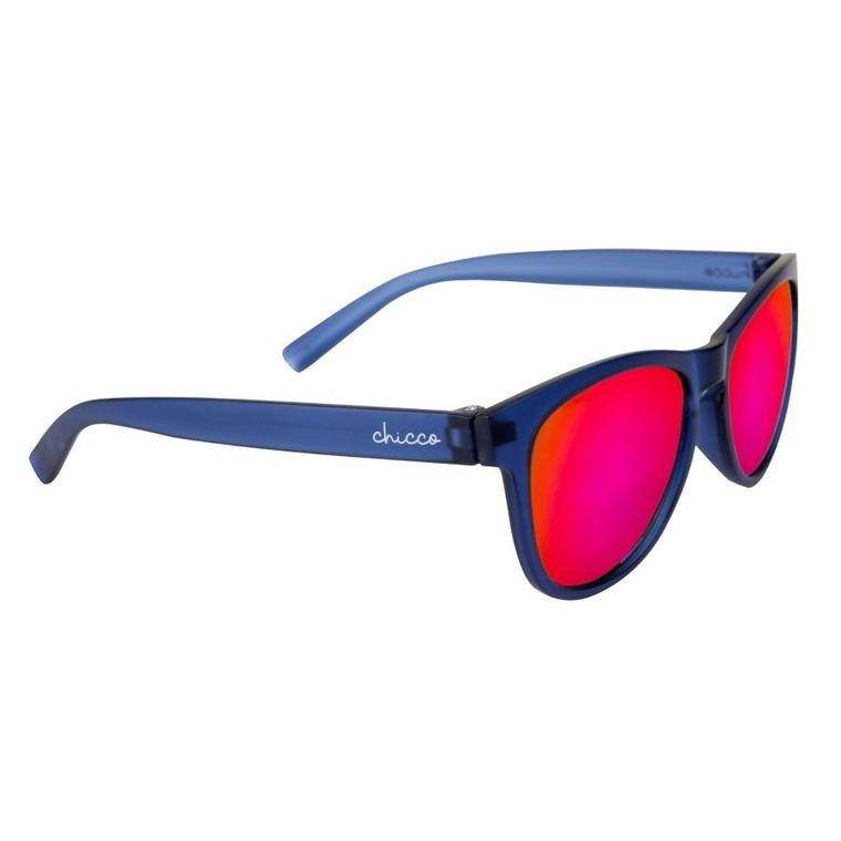 Chicco, okulary przeciwsłoneczne z etui, lustrzane, niebieskie, 24m+