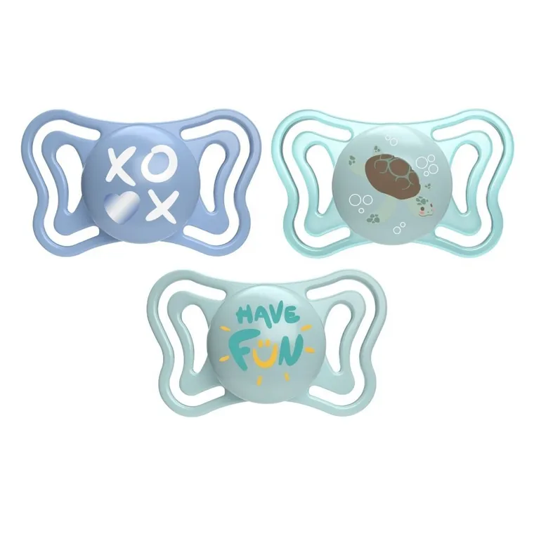 Chicco, Physioforma Light, smoczek uspokajający, silikonowy, niebieski, 6-16 m, 2 szt.