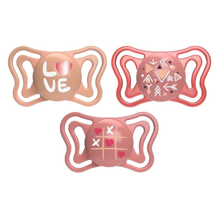 Chicco, Physioforma Light, smoczek uspokajający, silikonowy, różowy, 16-36 m, 2 szt.