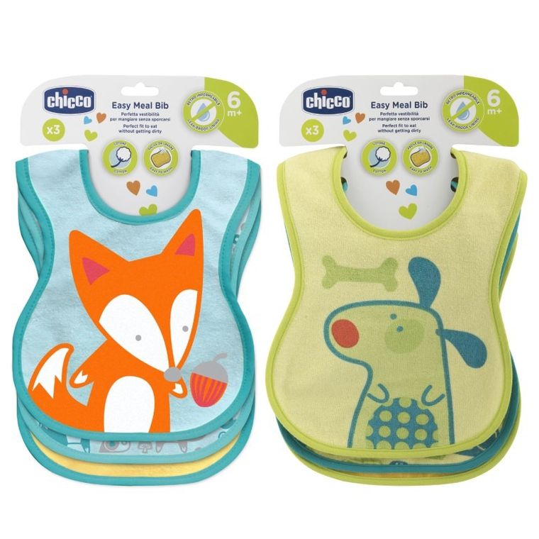 Chicco, śliniaczki do karmienia, 6m+