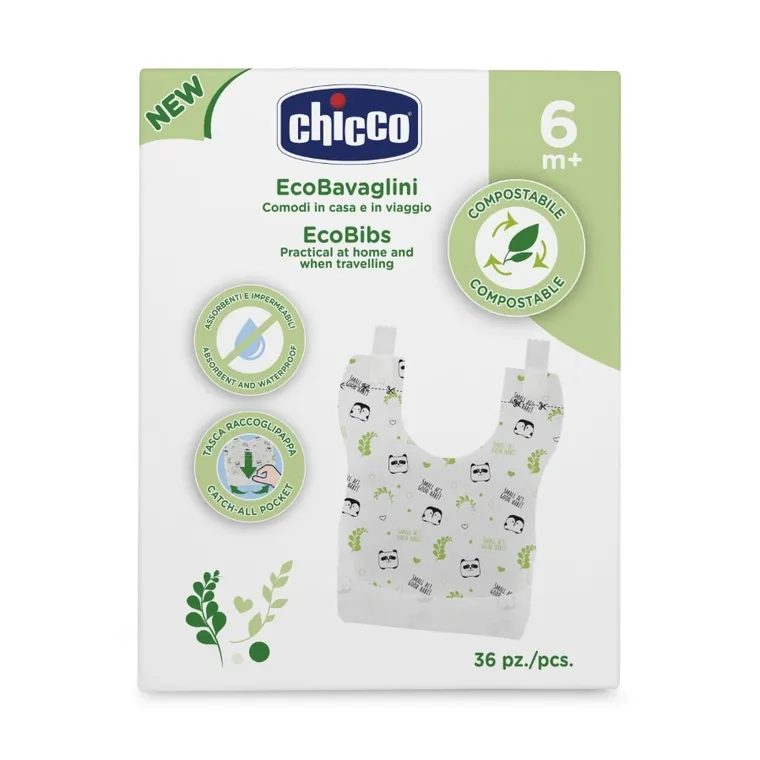Chicco, śliniaczki jednorazowe z kieszonką, 36 szt.