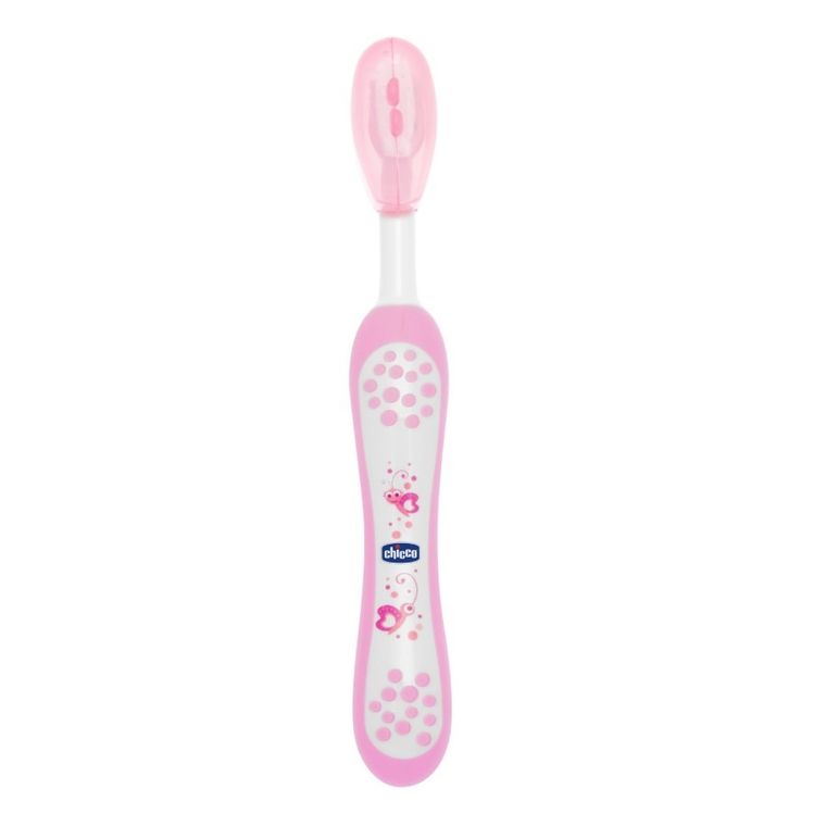 Chicco, szczoteczka do zębów, różowa, 6m+