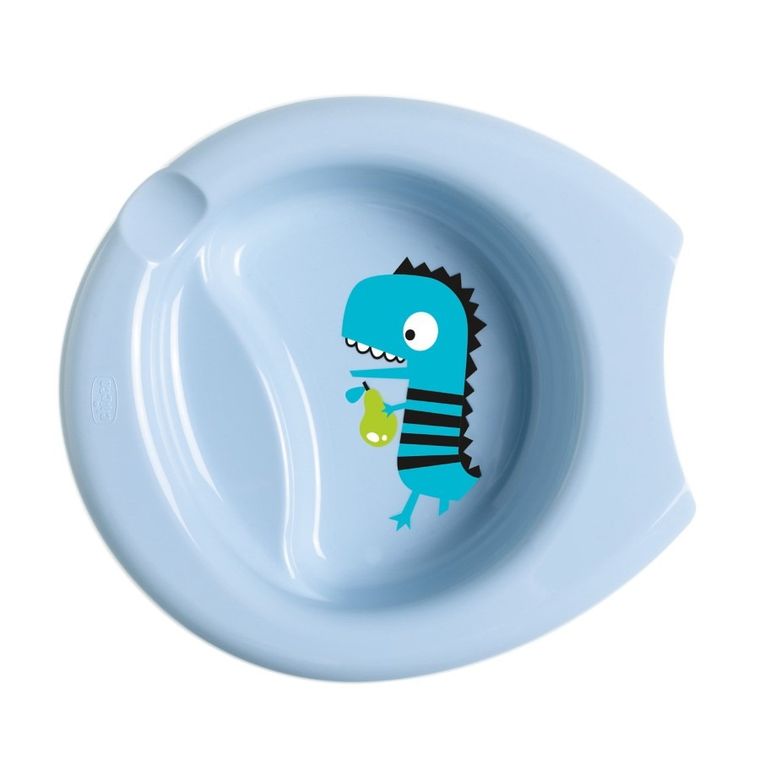 Chicco, talerz do karmienia, niebieski, 6m+