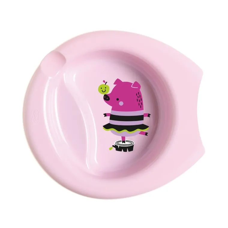 Chicco, talerz do karmienia, różowy, 6m+