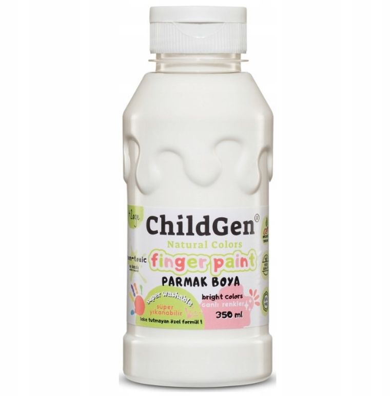 Childgen, farba do malowania palcami, biała, 350 ml