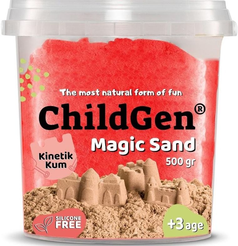 Childgen, naturalny piasek kinetyczny, czerwony, 500g