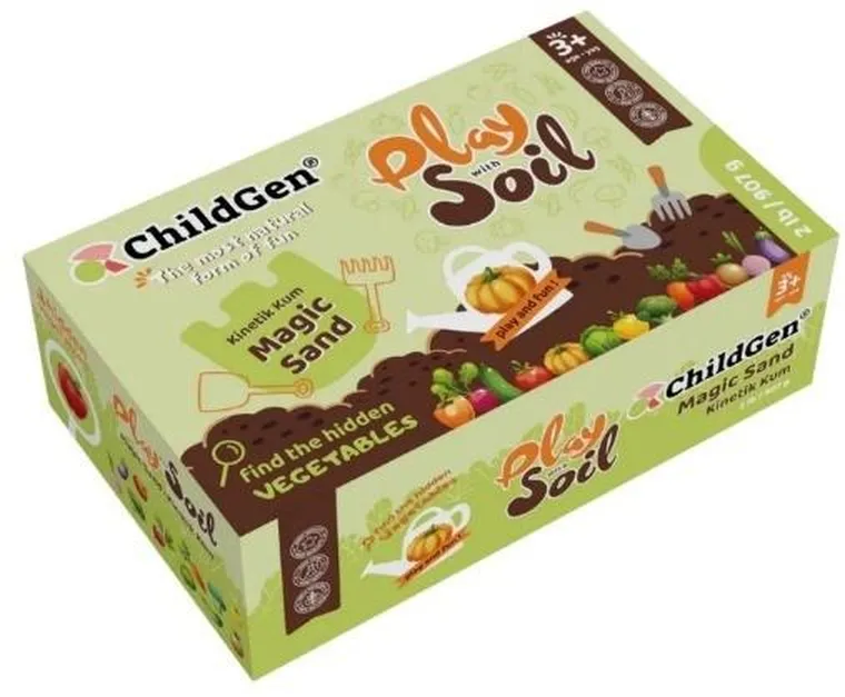 Childgen, piasek kinetyczny, naturalny, gleba z warzywami, 907g