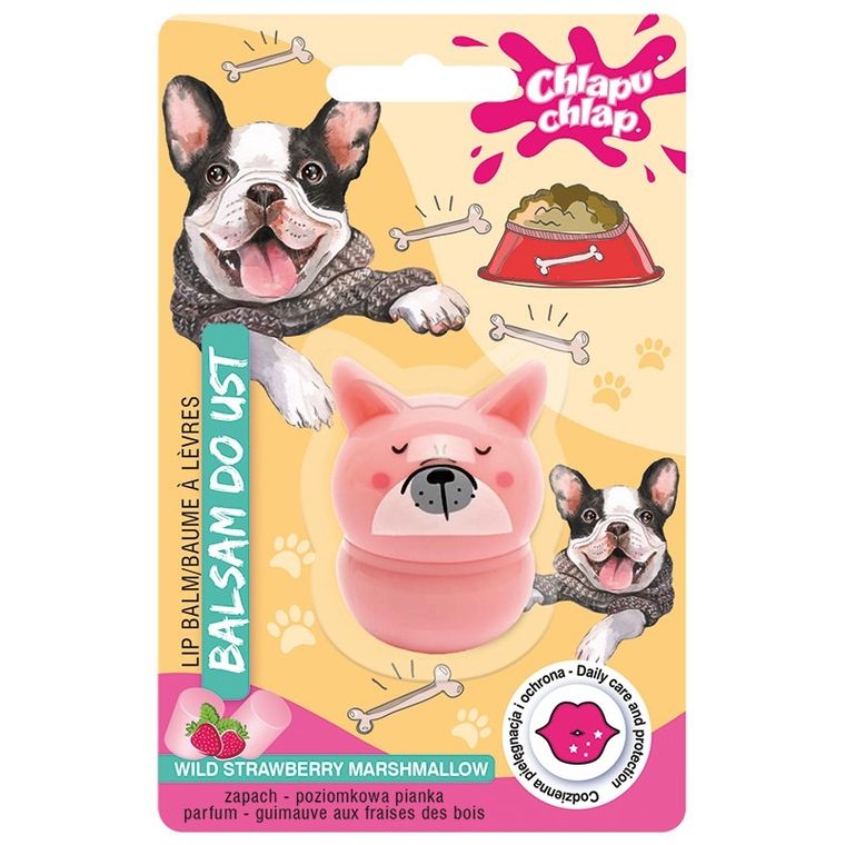 Chlapu Chlap, balsam do ust, piesek, poziomkowa pianka, 7g