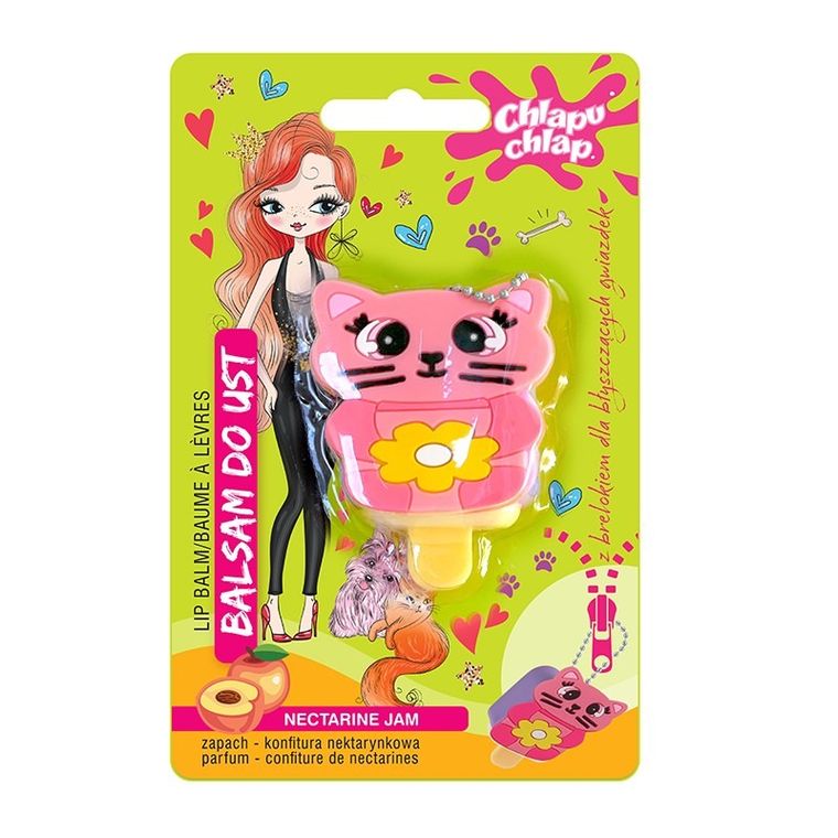 Chlapu Chlap, balsam do ust z brelokiem, konfitura nektarynkowa