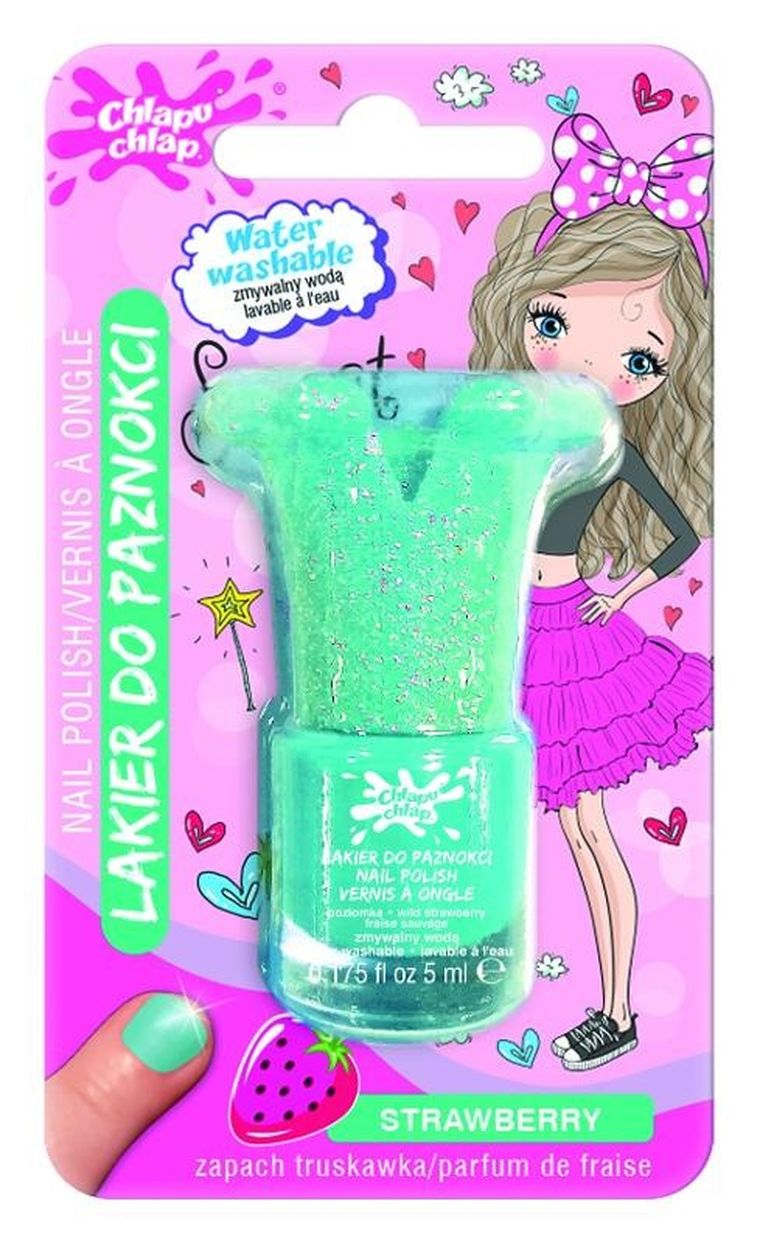 Chlapu Chlap, lakier do paznokci zmywalny wodą, korona, turkusowy, 5 ml