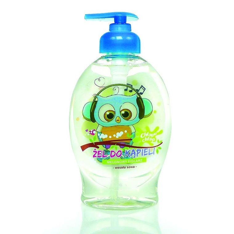 Chlapu Chlap, Wesoła Sowa, żel do kąpieli, melonowy figlarz, 384 ml